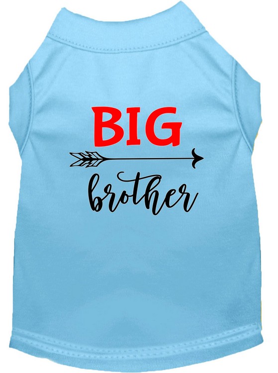 Big Brother Screen Print Dog Shirt Baby Blue Sm